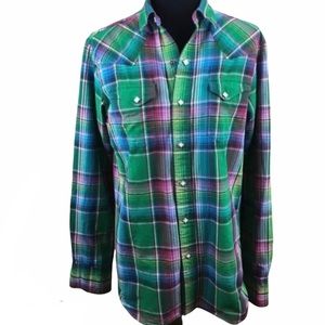 Western Pearl Snap Button Polo Ralph Lauren